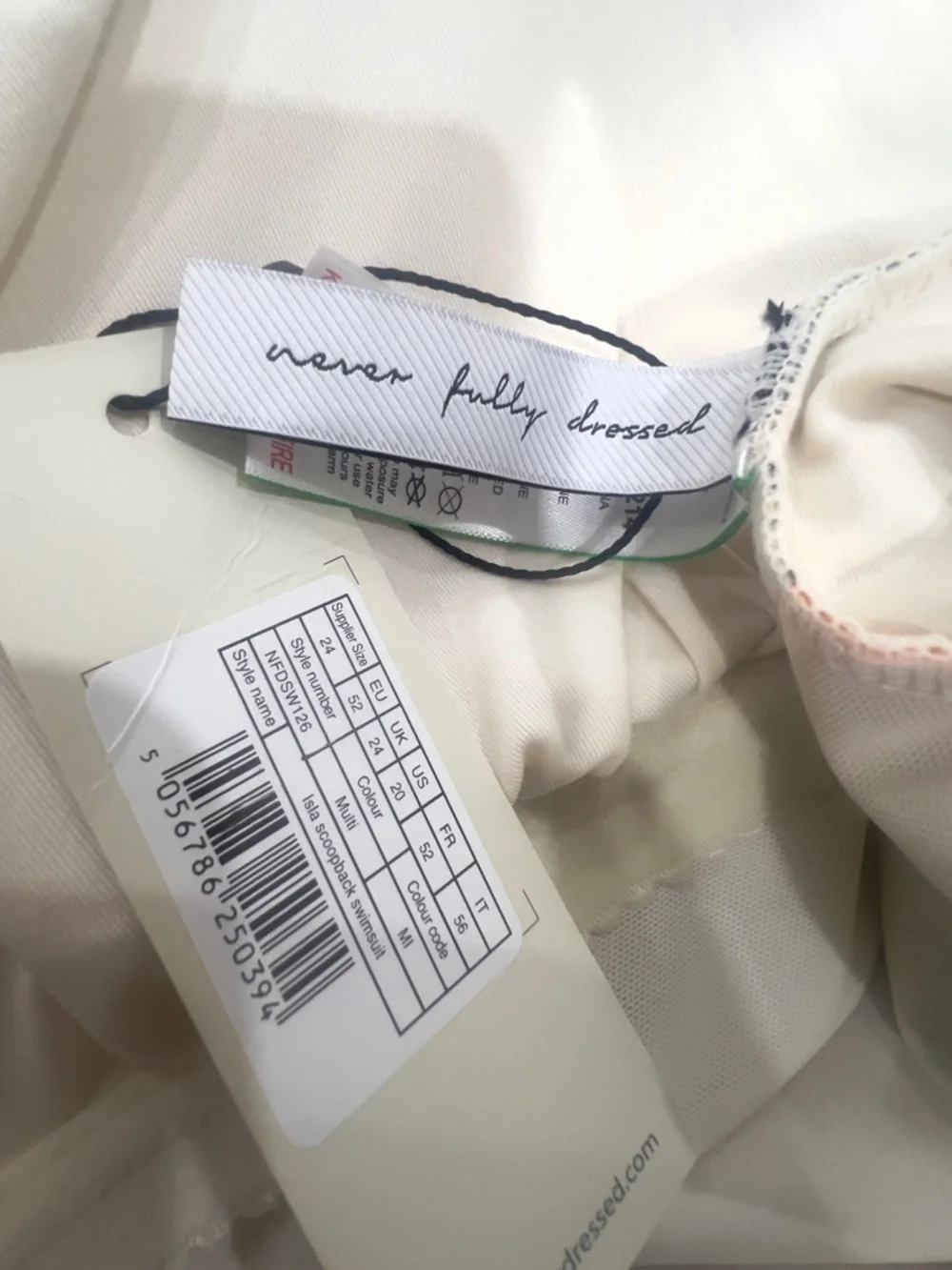 Never Fully Dressed Ecru Map Isla Scoopback Swimsuit Tummy Control Size US 20 - Picture 8 of 13